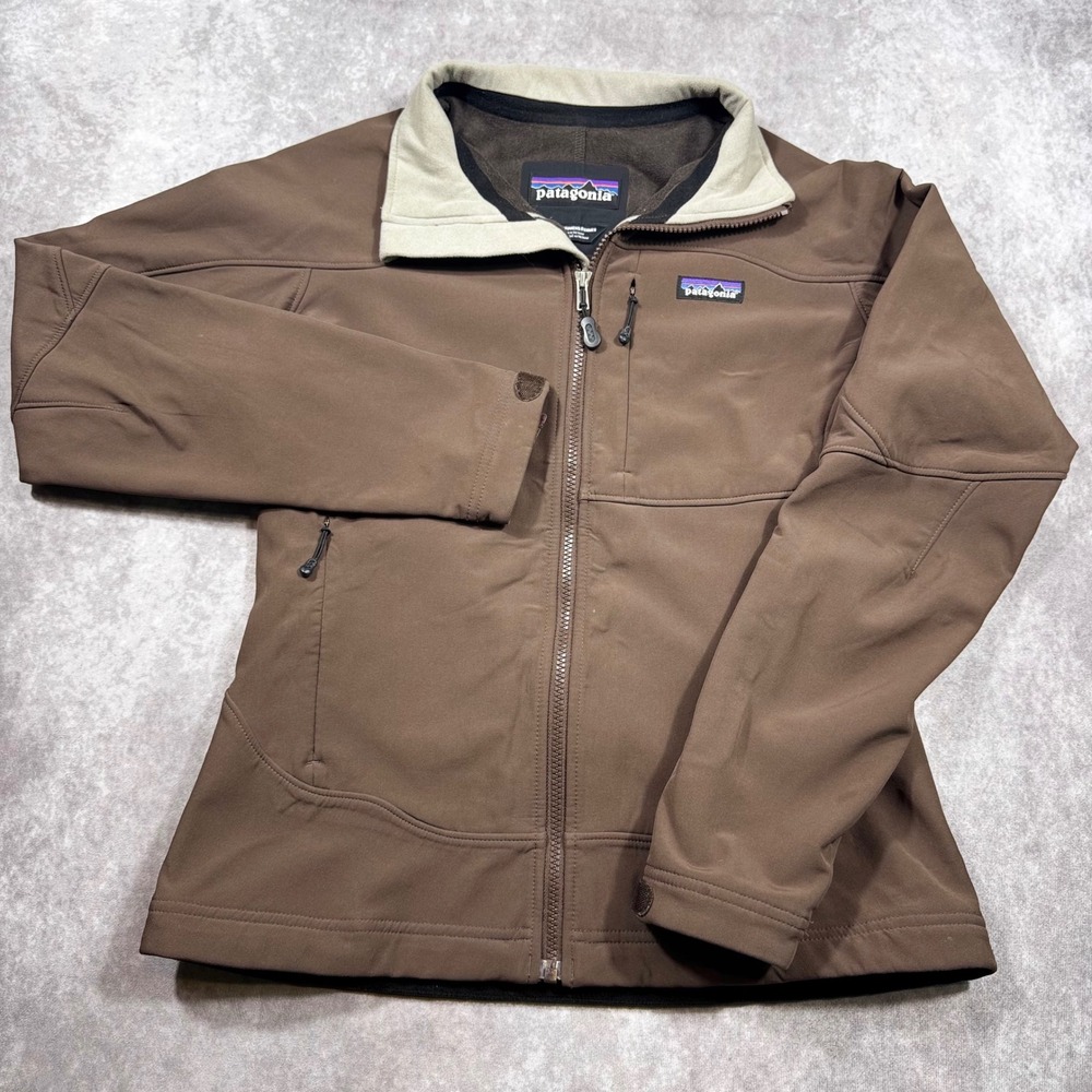 Patagonia Adze Womens Softshell Jacket Brown Fleece Lined Full Zip Medium M - Picture 2 of 8